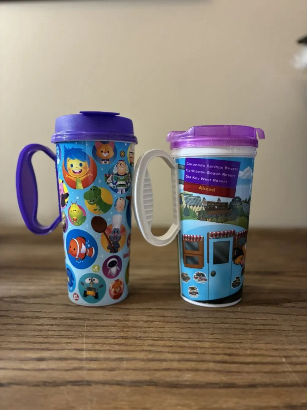 Walt Disney World Resort Reusable Refillable 16oz Mug; Lot of 4; Assorted